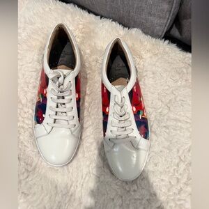 Robert Graham Vibrant Red and White Sneakers